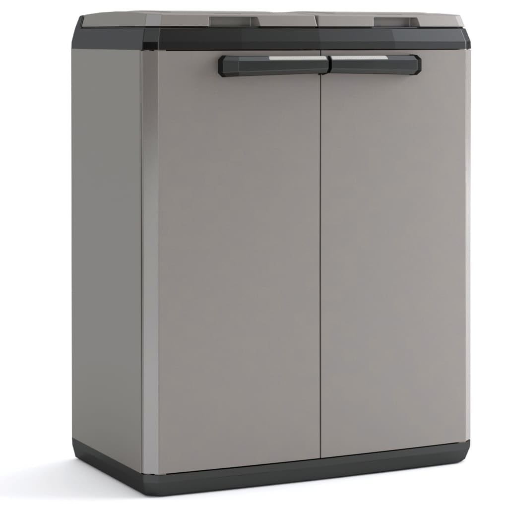 Keter Split Base Indoor Outdoor Multi purpose Recycling Cabinet Grey/Black
